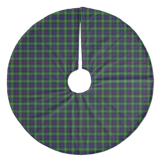 Sutherland tartan blue green plaid fleece kerstboom rok (Voorkant)