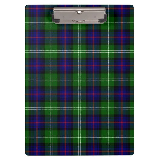 Sutherland tartan blue green plaid klembord (Voorkant)