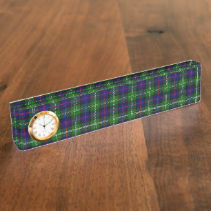 Sutherland tartan blue green plaid naambordje