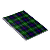 Sutherland tartan blue green plaid notitieboek (Rechterzijde)