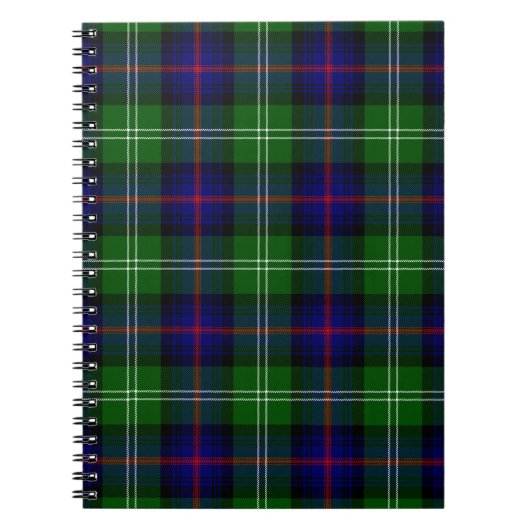 Sutherland tartan blue green plaid notitieboek (Voorkant)