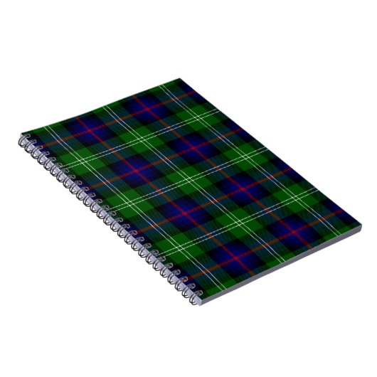 Sutherland tartan blue green plaid notitieboek (Rechterzijde)