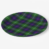 Sutherland tartan blue green plaid papieren bordje (Gekanteld)