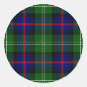 Sutherland tartan blue green plaid ronde sticker (Voorkant)
