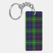 Sutherland tartan blue green plaid sleutelhanger (Voorkant Links)