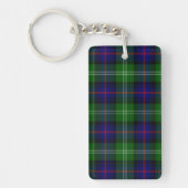 Sutherland tartan blue green plaid sleutelhanger (Voorkant)