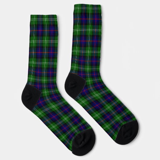 Sutherland tartan blue green plaid sokken (Rechts)