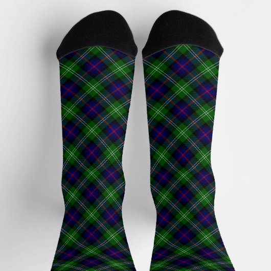 Sutherland tartan blue green plaid sokken (Top)