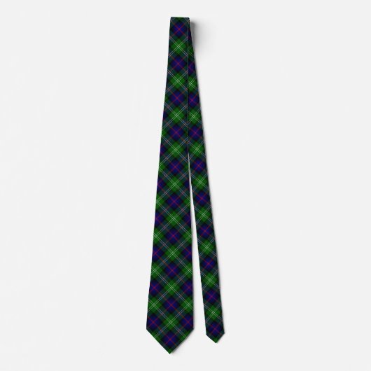 Sutherland tartan blue green plaid stropdas (Voorkant)