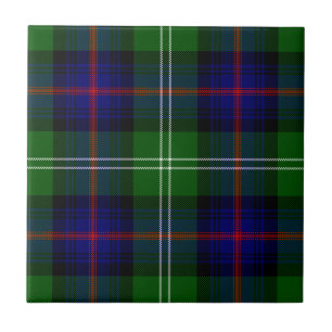 Sutherland tartan blue green plaid tegeltje