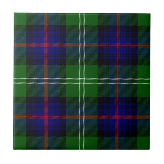 Sutherland tartan blue green plaid tegeltje (Voorkant)