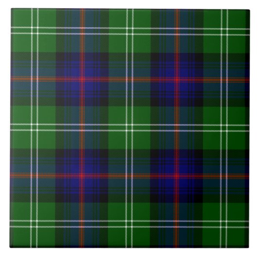 Sutherland tartan blue green plaid tegeltje (Voorkant)