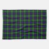 Sutherland tartan blue green plaid theedoek (Horizontaal)