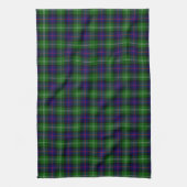 Sutherland tartan blue green plaid theedoek (Verticaal)