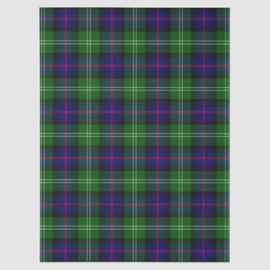 Sutherland tartan blue green plaid tissuepapier (Voorkant)