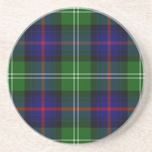 Sutherland tartan blue green plaid zandsteen onderzetter