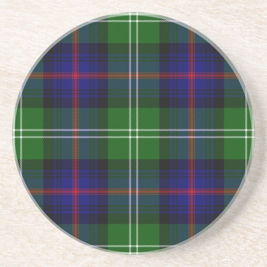Sutherland tartan blue green plaid zandsteen onderzetter (Voorkant)