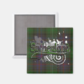 Sutherland Tartan Grunge Magneet (Voorkant / Achterkant)