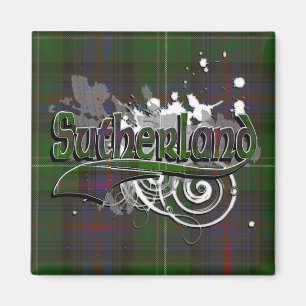 Sutherland Tartan Grunge Magneet