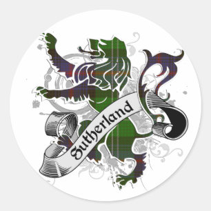 Sutherland Tartan Lion Ronde Sticker