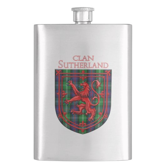Sutherland Tartan Scottish Play Lion Rampant Flacon (Voorkant)