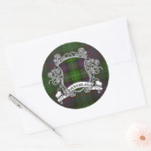 Sutherland Tartan Shield Ronde Sticker (Envelop)