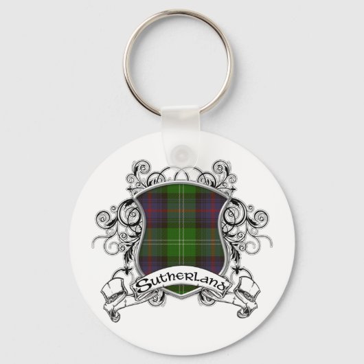 Sutherland Tartan Shield Sleutelhanger (Voorkant)