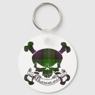 Sutherland Tartan Skull Sleutelhanger