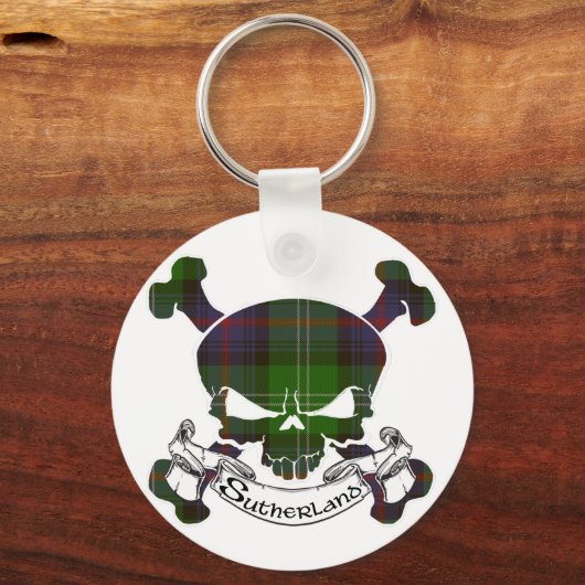 Sutherland Tartan Skull Sleutelhanger (Voorkant)