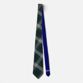 Sutherland Tartan & Solid Blue Monogram Stropdas (Voorkant)