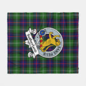 Sutherland Weathered Clan Badge Tartan Pset Fleece Deken (Voorkant (Horizontaal))