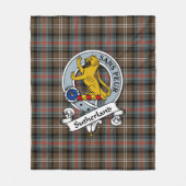 Sutherland Weathered Clan Badge Tartan Pset Fleece Deken (Voorkant)