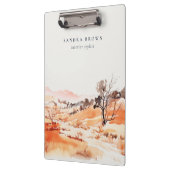 Sutle Blush Orange Watercolor Woods Mountain  Klembord (Links)