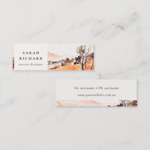 Sutle Blush Oranje Aquarel Woods Berg  Mini Visitekaartje