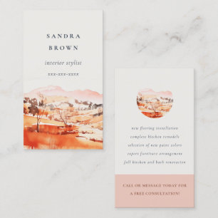Sutle Blush Oranje Aquarel Woods Berg  Visitekaartje