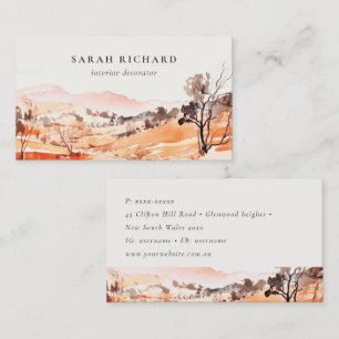 Sutle Blush Oranje Aquarel Woods Berg  Visitekaartje