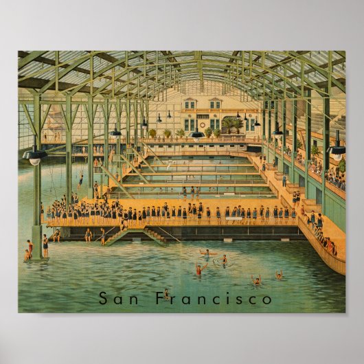 Sutro Baths Pavilion San Francisco 1885 Victoriaan Poster (Voorkant)