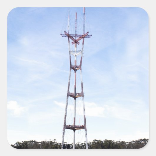 Sutro Tower Vierkante Sticker (Voorkant)