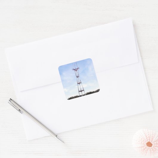 Sutro Tower Vierkante Sticker (Envelop)