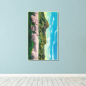Sutter Buttes and Orchards in Bloom Canvas Afdruk (Insitu (Houten vloer))