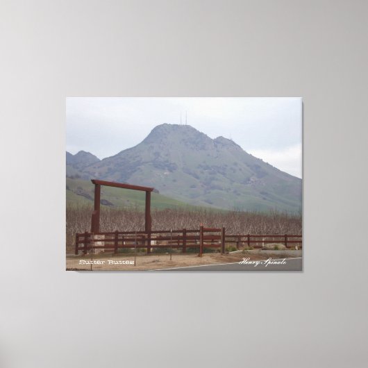 Sutter Buttes Mountain Range Canvas Afdruk (Voorkant)