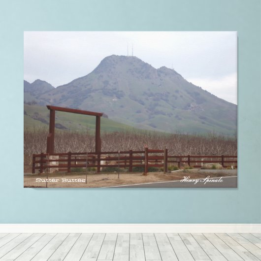 Sutter Buttes Mountain Range Canvas Afdruk (Insitu (Houten vloer))