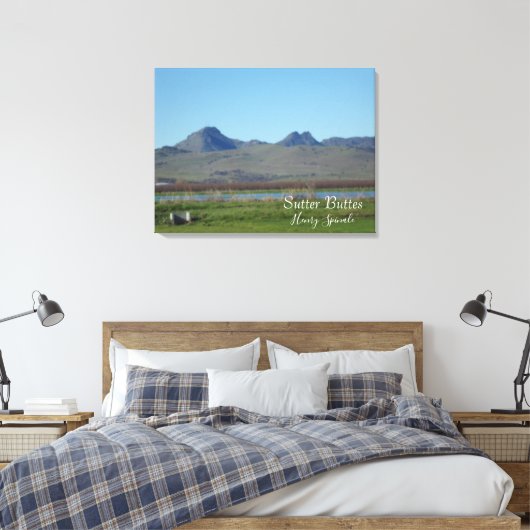 Sutter Buttes Mountain Range Canvas Afdruk (Insitu (Slaapkamer))