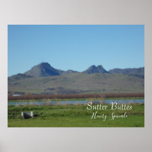 Sutter Buttes Mountain Range Poster (Voorkant)