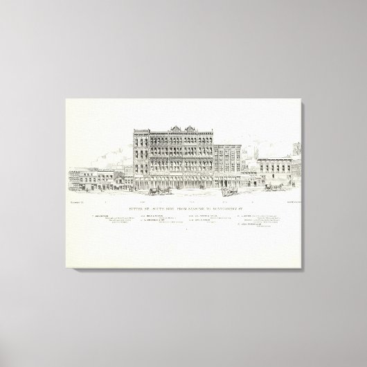 Sutter South side Sansome and Montgomery Canvas Afdruk (Voorkant)