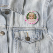 Suttle Glitter Aangepaste Foto & Tekst Ronde Button 5,7 Cm (In situ)