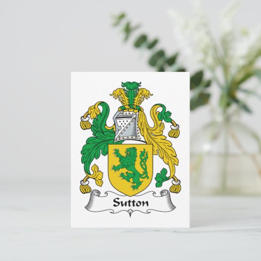 Sutton Family Crest Briefkaart (Staand voorkant)