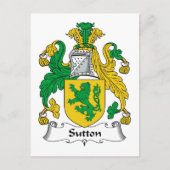 Sutton Family Crest Briefkaart (Voorkant)