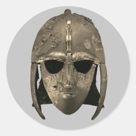 Sutton Hoo helmet Ronde Sticker (Voorkant)