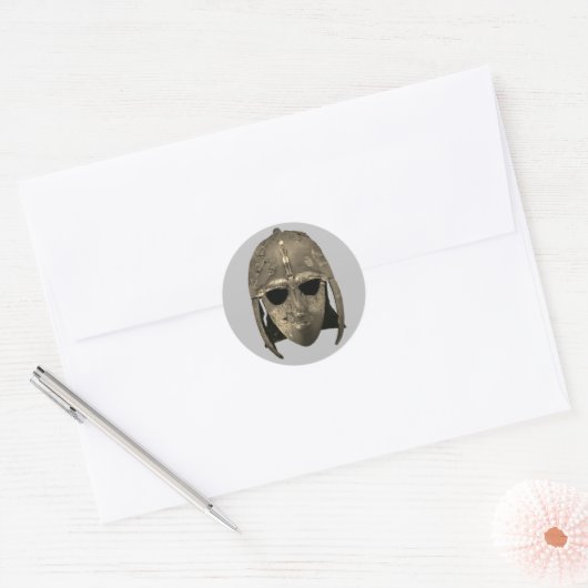 Sutton Hoo helmet Ronde Sticker (Envelop)